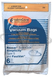 Riccar Bag Paper Supraquick 6 pack Micro Lined Envirocare