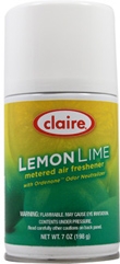 Claire Metered Lemon Lime, Clair Air Freshener, Claire Lemon Lime Scent, Air Freshener, Aerosol Air Freshener