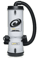 ProTeam 100277 LineVacer 10 quart HEPA backpack vacuum with standard tool kit for clean rooms and lead-safe work