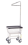 Standard Laundry Cart w/ Single Pole Rack, # 100E91