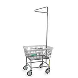 R&B Wire Antimicrobial Laundry Cart w/ Single Pole Rack # 100E91/ANTI