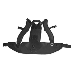 ProTeam 103166 complete black backplate and harness system for older-style cylinder backpack vacuums