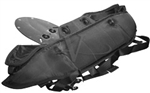 ProTeam 103393 two-piece backplate and harness assembly for Sierra and Lil Hummer backpack vacuums.