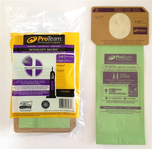 Vacuum Filter Bags Designed to Fit ProTeam Super Coach Pro 10, 100/Carton -  mastersupplyonline