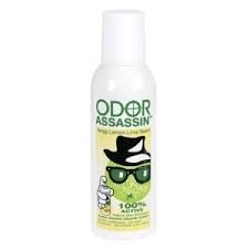Odor Assassin Tangy Lemon-Lime 8 oz non-aerosol pump spray bottle that eliminates airborne household odors