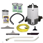 ProTeam 107363 ProVac FS 6 quart commercial backpack vacuum with restaurant tool kit for hard floors and carpet