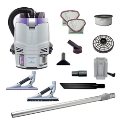 GoFit 3 Cordless 8Ah, 3 qt. Commercial Backpack Vacuum w/ ProBlade Hard Surface & Carpet Floor Tool Kit, 107780