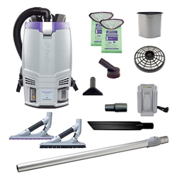 GoFit 6 Cordless 4Ah, 6 qt. Commercial Backpack Vacuum w/ ProBlade Hard Surface & Carpet Floor Tool Kit, 107784