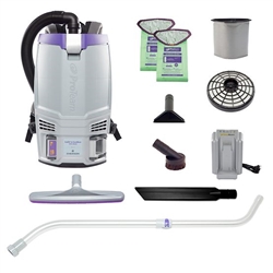 GoFit 6 Cordless 8Ah, 6 qt. Commercial Backpack Vacuum w/ Xover Multi-Surface Telescoping Wand Tool Kit, 107786