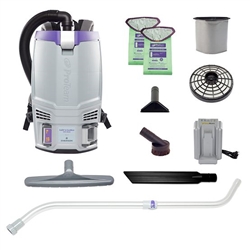 GoFit 6 Cordless 8Ah, 6 qt. Commercial Backpack Vacuum w/ Xover Performance Telescoping Wand Tool Kit, 107795