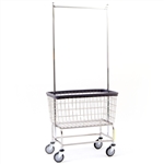 Large Capacity Laundry Cart w/ Double Pole Rack, # 200F