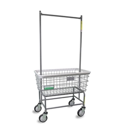 R&B Wire Antimicrobial Large Capacity Laundry Cart w/ Double Pole Rack # 200F56/ANTI