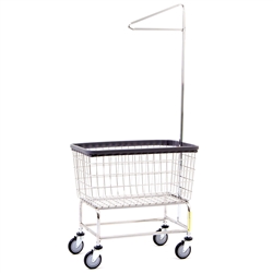 R&B Wire Large Capacity Laundry Cart w/ Single Pole Rack*
