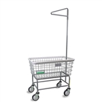 R&B Wire Antimicrobial Large Capacity Laundry Cart w/ Single Pole Rack # 200F91/ANTI