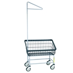 R&B DURA-SEVENâ„¢ LARGE FRONT LOAD WIRE LAUNDRY CART W/ SINGLE POLE RACK, 200S91