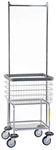 R&B Wire Deluxe Elevated Laundry Cart w/ Double Pole Rack, #300G55/D7