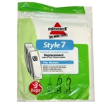 Bissell Style 7 paper vacuum bags 3-pack 32120 for PowerForce, PowerGlide, Plus and Lift-Off upright vacuums