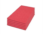 Mercury Red Rectangular Floor Buffing & Spacer Filler Pads 12" x 18" (Individual), #40441218, for DS-18 Dry Scrub Floor Machine