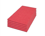 Mercury Red Rectangular Floor Buffing & Spacer Filler Pads 12-inch x 18-inch (Individual), #40441218, for DS-18 Dry Scrub Floor Machine