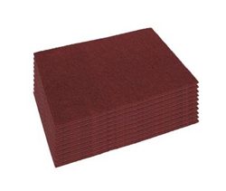 Mercury Maroon Stripping Pads 12" x 18", #42071218 for Mercury DS-18 Dry Scrub Floor Machine (10 per Case)