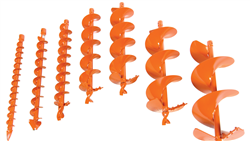 General Equipment Auger bit. Digs a 10 inch nominal diameter hole up to 36 inches deep. Heat treated, alloy steel wear parts, 4450-10E3