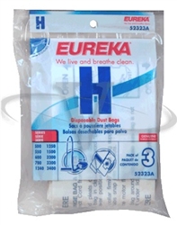 Eureka Bag Paper Style H 3 Pack with 3 Filters