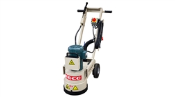 EDCO 59800 Magna-Trap single-disc concrete floor grinder with wedge-less tooling and dust control shroud