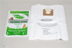 Panasonic Replacement U3, U6, Allergen, Envirocare Vacuum Bags, 60-2423-02, 3/Pack