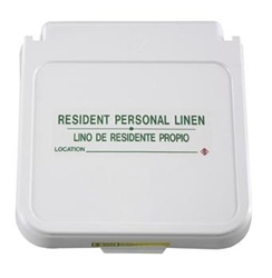 Hamper Label, Resident Personal Linen - Green Lettering