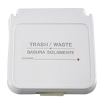 Receptacle Label, Trash/Waste - Gray Lettering, pack of