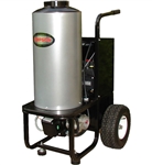 Simpson MB1518 Mini Brute 1500 PSI 1.8 GPM hot water electric pressure washer with diesel burner and 13-inch pneumatic wheels