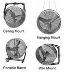 Airmaster Fan 60471 Industrial Direct-Drive 4-IN-1 Tiltable Blower, 36-inch Mancooler, #DD3641