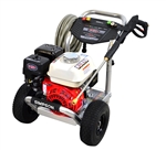 SIMPSON ALH3425 model 60768 commercial cold-water gas pressure washer with 3600 PSI / 2.5 GPM, Honda GX200 engine and aluminum frame.