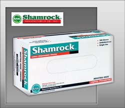 Shamrock 61000 Series Industrial Latex Disposable Gloves, Powdered, Smooth, Medium (10 boxes of 100)