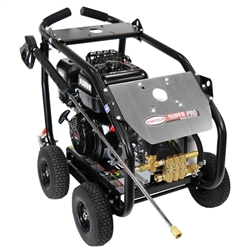 SIMPSON SuperPro Roll-Cage 4400 PSI at 4.0 GPM SIMPSON 420cc with AAA Triplex Plunger Pump Cold Water Professional Belt Drive Gas Pressure Washer, Model # SW4440SCBDM