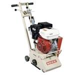 Edco 79300 8-inch gas walk-behind scarifier (CPM-8G / CPM8-9H) with 9 HP Honda engine, power-over-drum design, and dust shroud