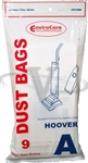 Hoover Type A top fill paper vacuum bags 9 pack by Envirocare for Elite and Convertible uprights