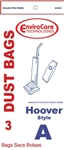 Hoover Type A top-fill replacement vacuum bags 809SW 3-pack by Envirocare for Hoover uprights