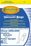 Riccar Replacement Paper Bag Type A (6 Pk) Envirocare 845