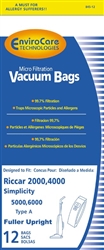 Riccar Type A Paper Bag (12 pk) 845-12