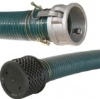 BE 85.400.088 1-inch by 25-foot suction hose kit with aluminum camlock and nylon strainer