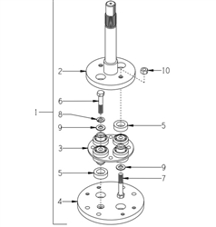 Edco 86326LB TG-10 Turbo Grinder flex head assembly less bearing with Morflex 402 coupling and hardware