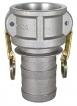 BE Pressure 90.392.100 one-inch Type C aluminum cam-and-groove camlock coupling with hose barb