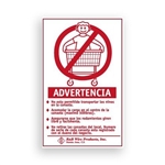 Wall Mounted Warning Sign - Spanish