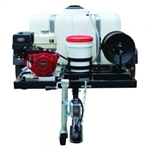 Simpson 95001 DOT-certified trailer-mounted 3,800 PSI cold-water pressure washer with Honda GX270 engine, 150-gallon water tank, and high-pressure