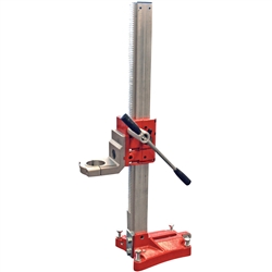 EDCO 97311 upright drill stand with anchor base, aluminum, 60mm collar and two built-in levels, for vertical concrete core drilling