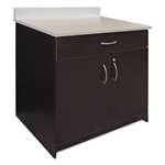 Alera Plus&trade; Hospitality Base Cabinet, Two Doors/Drawer, 36w x 24d x 34h, Espresso/White # AAPBR102ES
