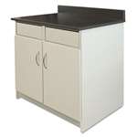 Alera Plus&trade; Hosp Base Cabinet, 2 Doors/2 Flipper Doors, 36w x 24d x 34h, Gray/Granite Nebula # AAPBR104GY