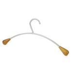 Alba Wall Costumer Hangers, 6/Set, Metal/Wood, Gray/Mah