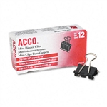 ACCO Mini Binder Clips, Steel Wire, 1/4 Cap., 1/2w, B